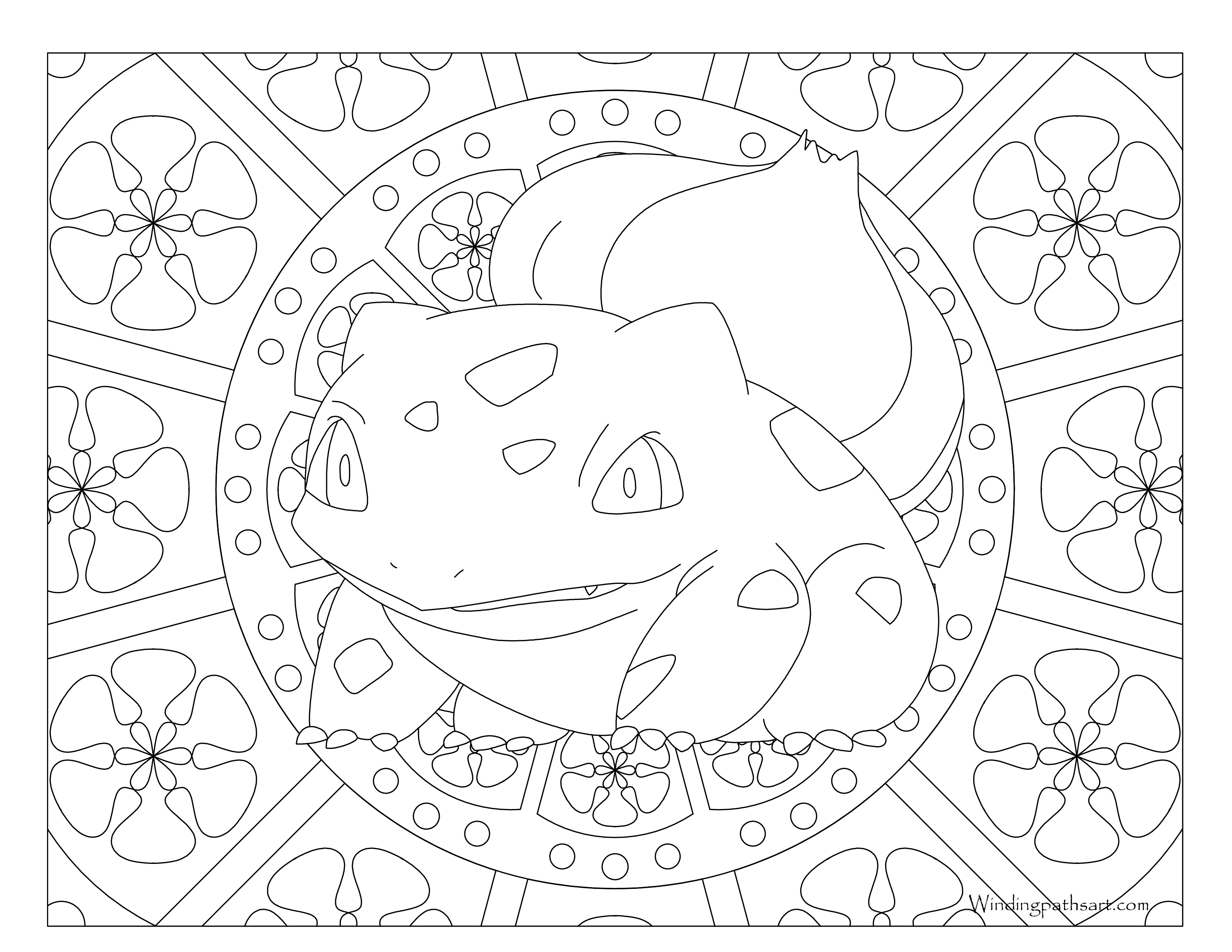 Adult Pokemon Coloring Page Bulbasaur