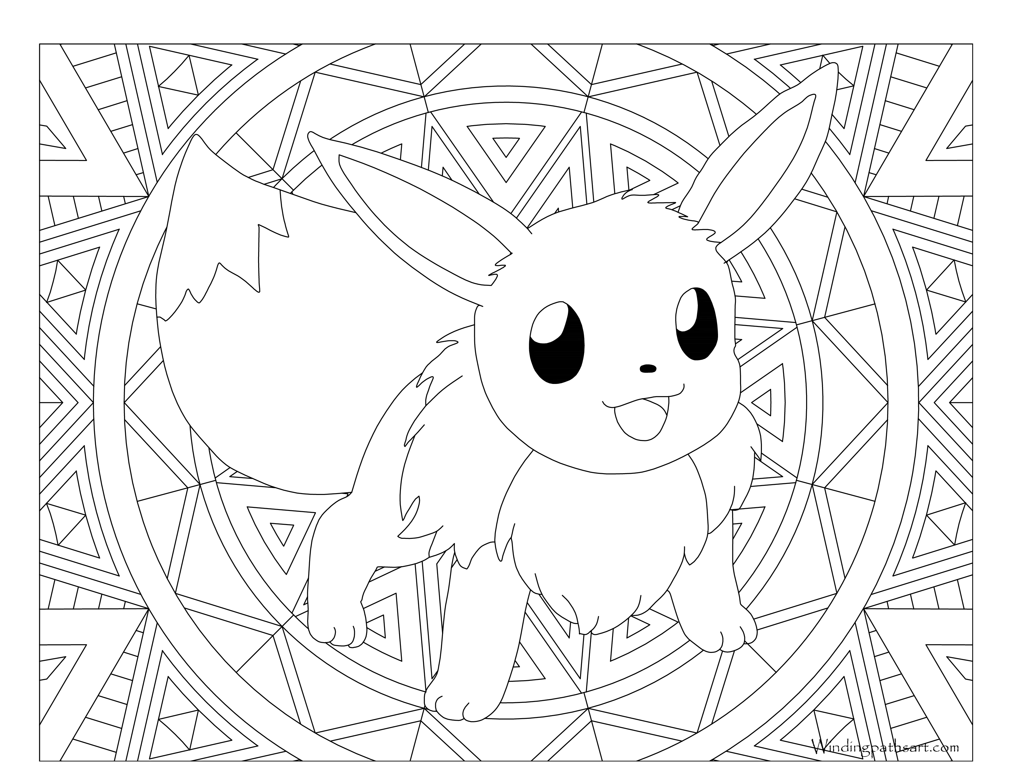 Adult Pokemon Coloring Page Eevee