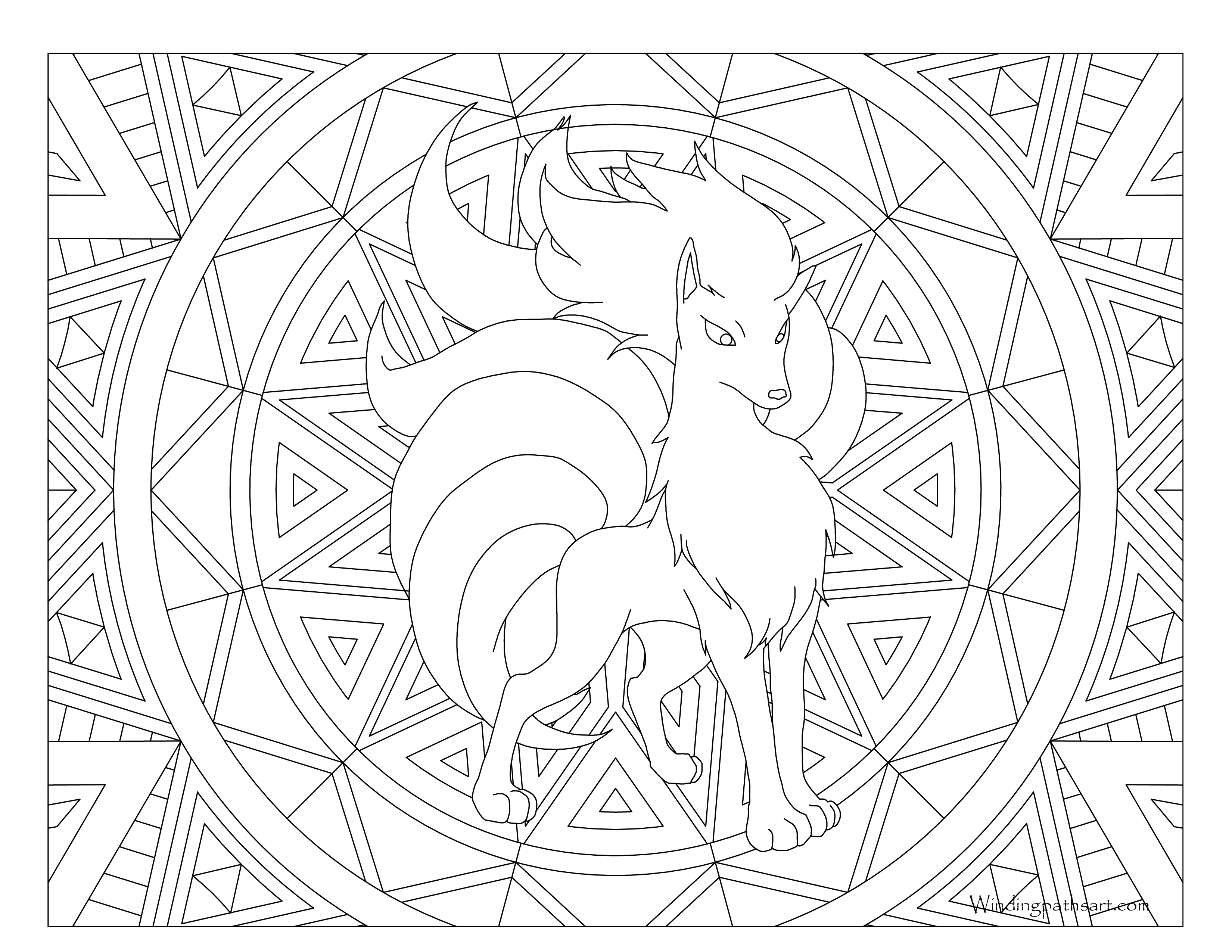 Adult Pokemon Coloring Page Ninetales