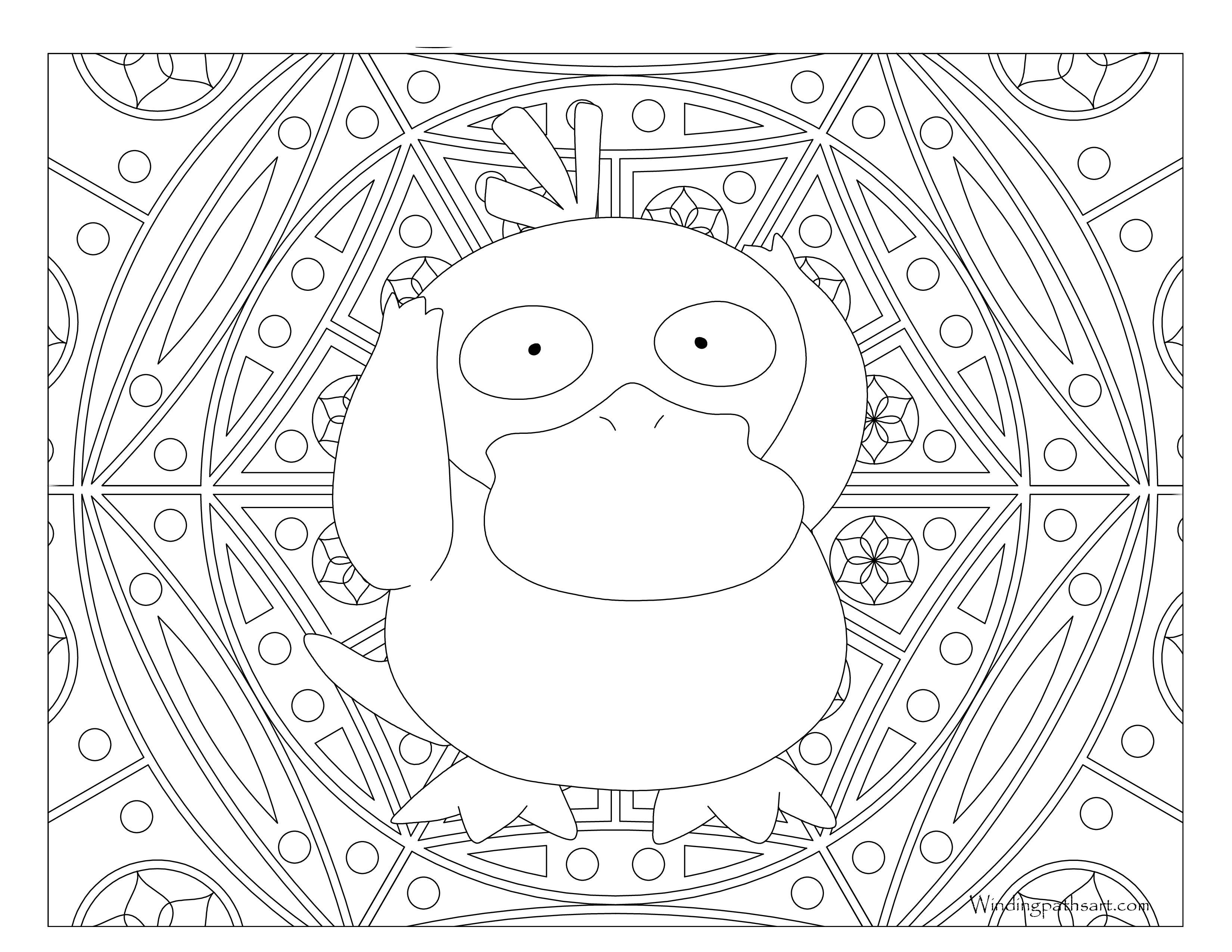 Adult Pokemon Coloring Page Psyduck