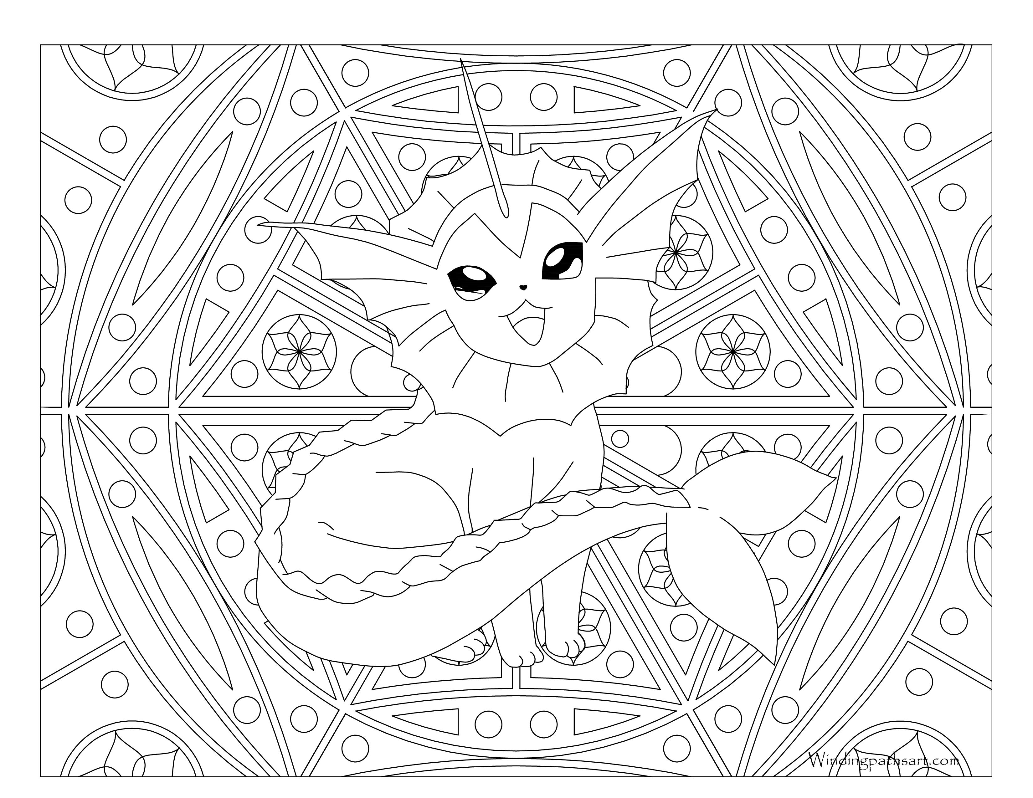 Adult Pokemon Coloring Page Vaporeon