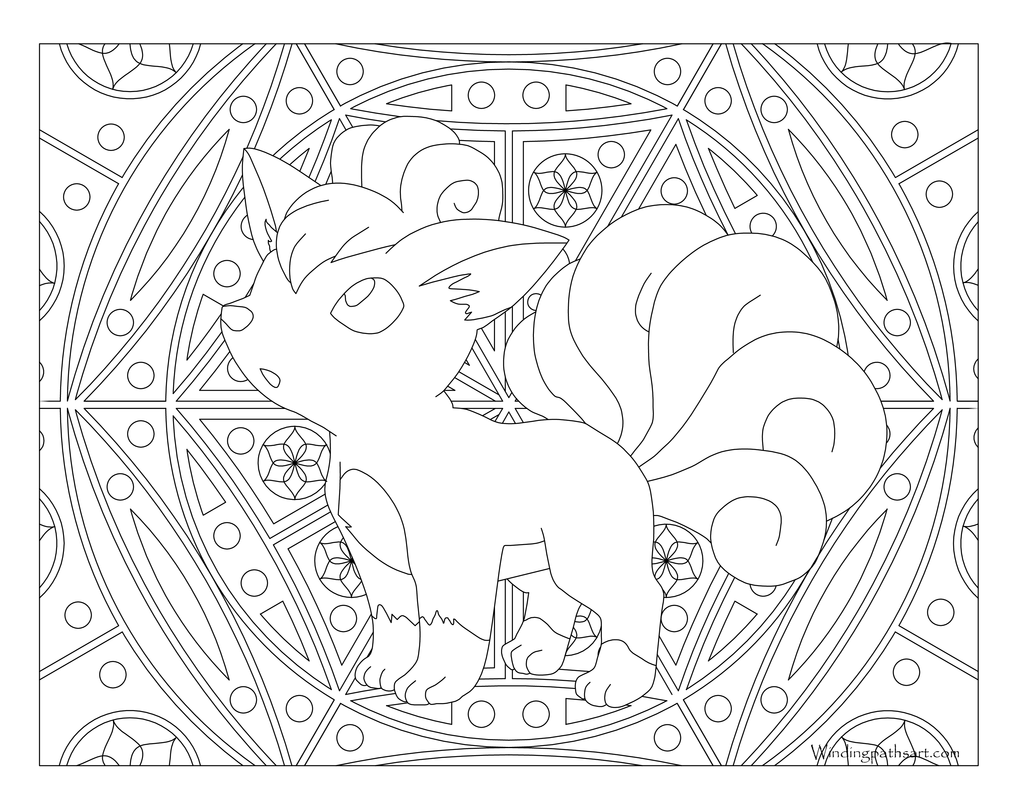 Adult Pokemon Coloring Page Vulpix