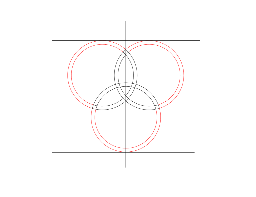 How to draw a trinity celtic knot Level 1 step 7