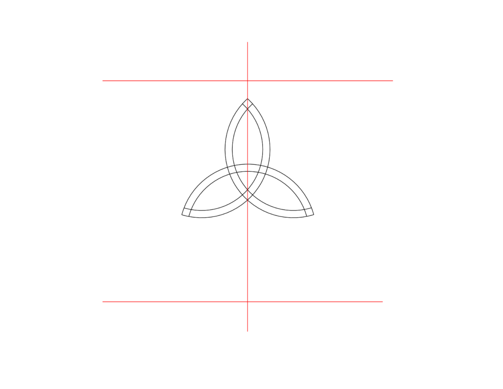 How to draw a trinity celtic knot Level 1 step 8