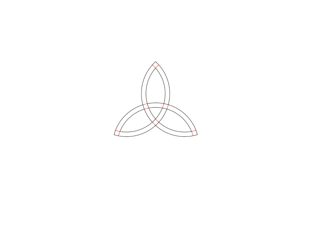 How to draw a trinity celtic knot Level 1 step 9