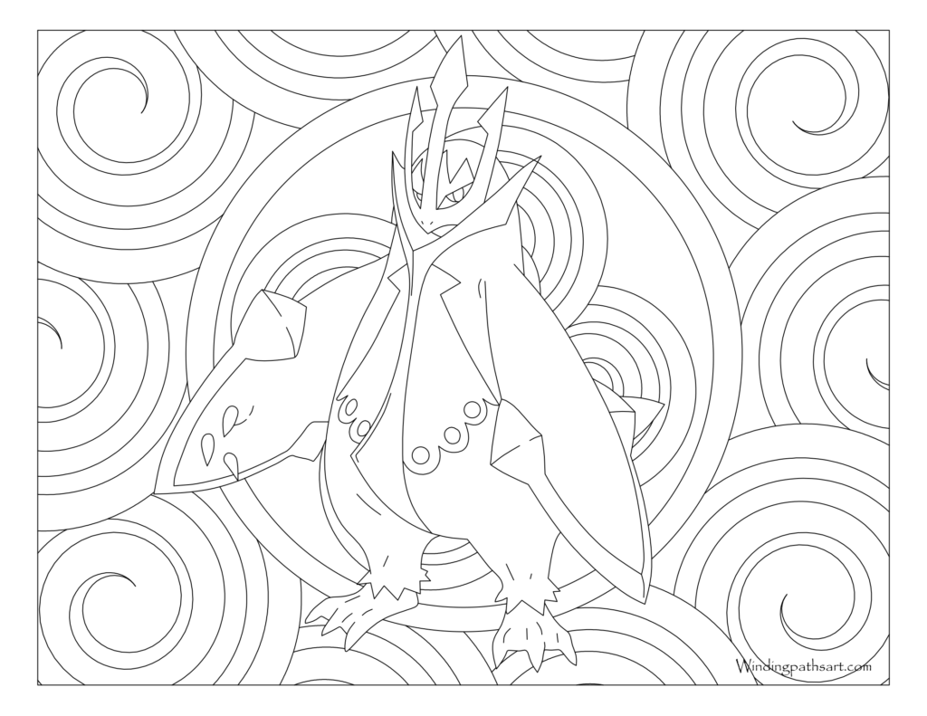 Adult Pokemon Coloring Page Empoleon #395