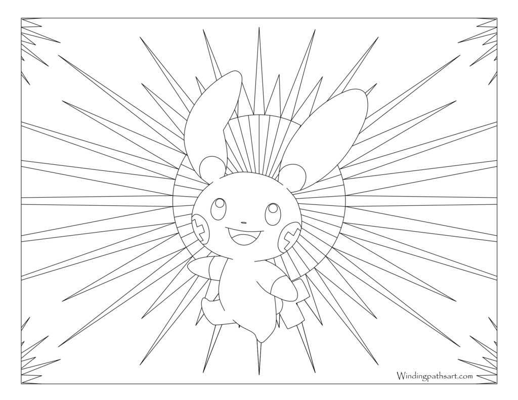 Adult Pokemon Coloring Page Plusle #311