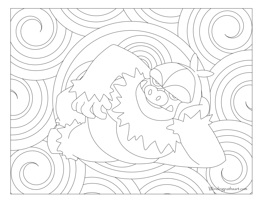 Adult Pokemon Coloring Page Slaking #289