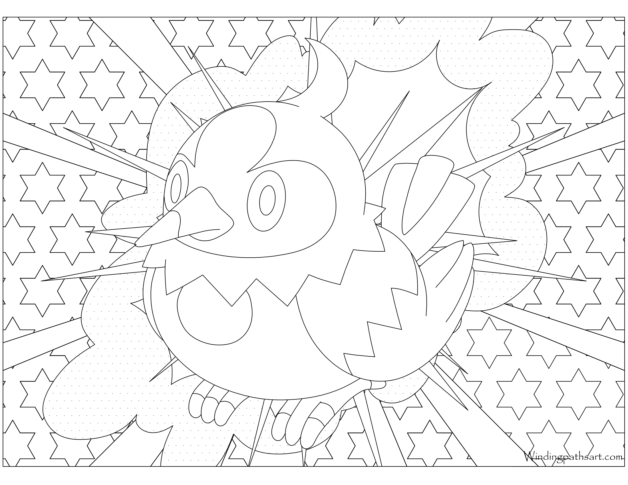 #396 Starly Pokemon Coloring Page