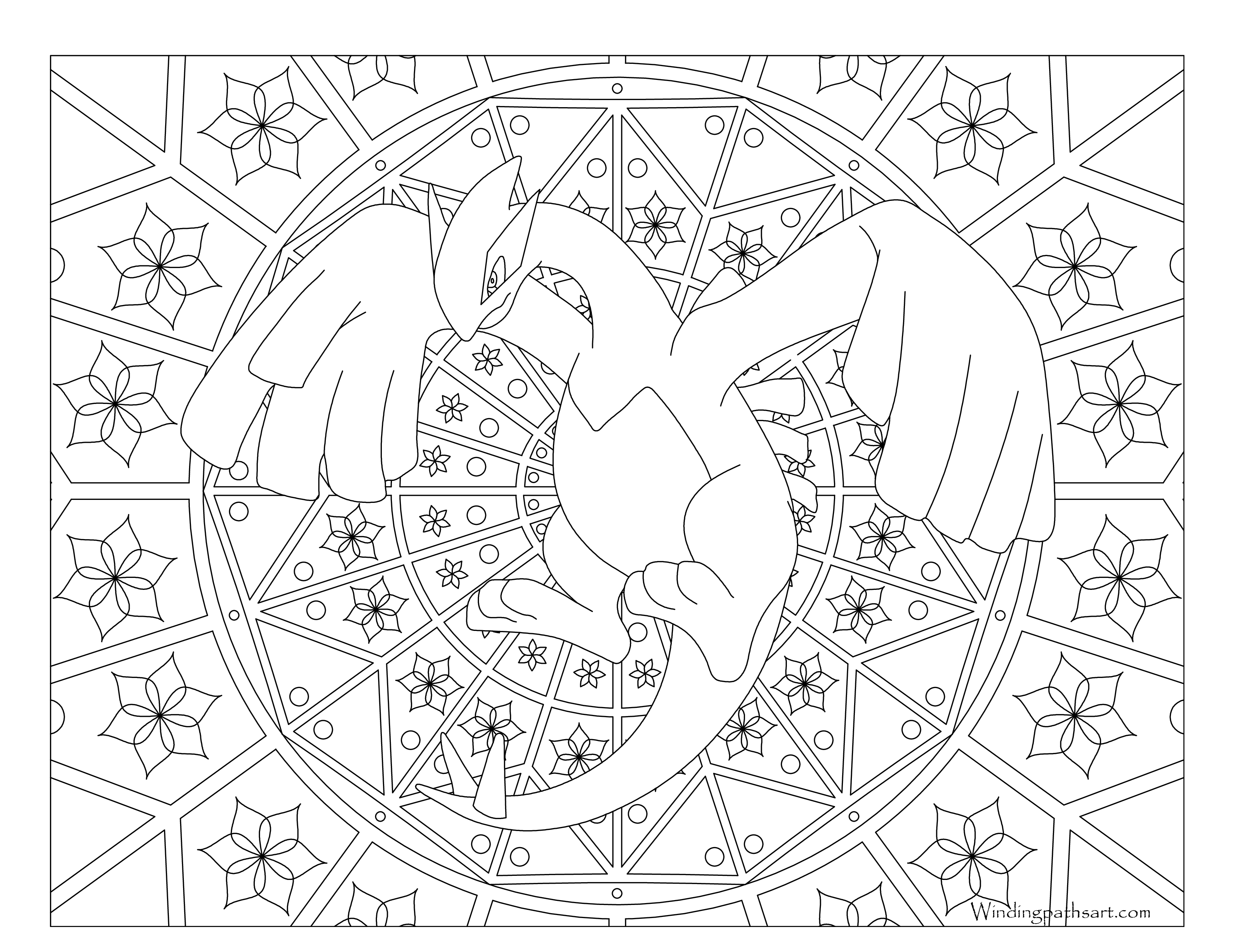 Legendary Pokemon Lugia Coloring Pages - 2 Free Coloring Sheets