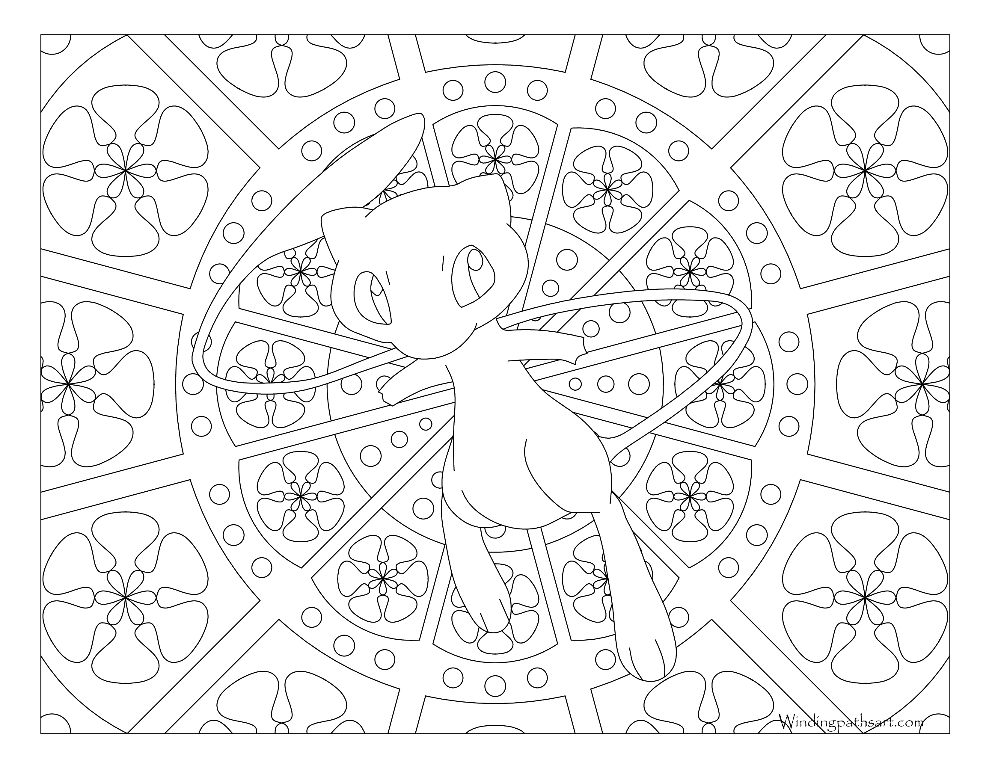 Pokemon Mew Coloring Pages 