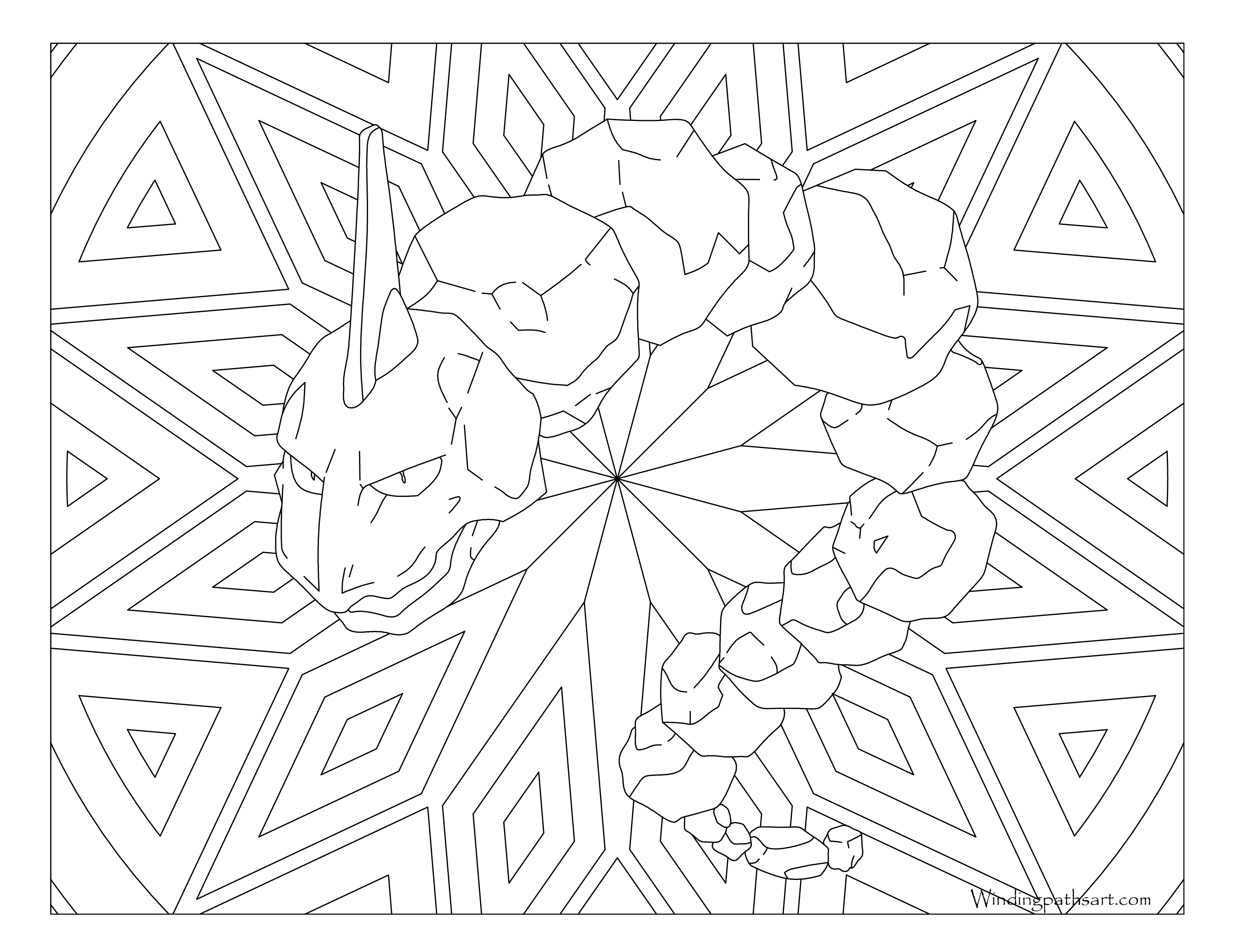 095 - Onix coloring pages, Pokemon coloring pages 