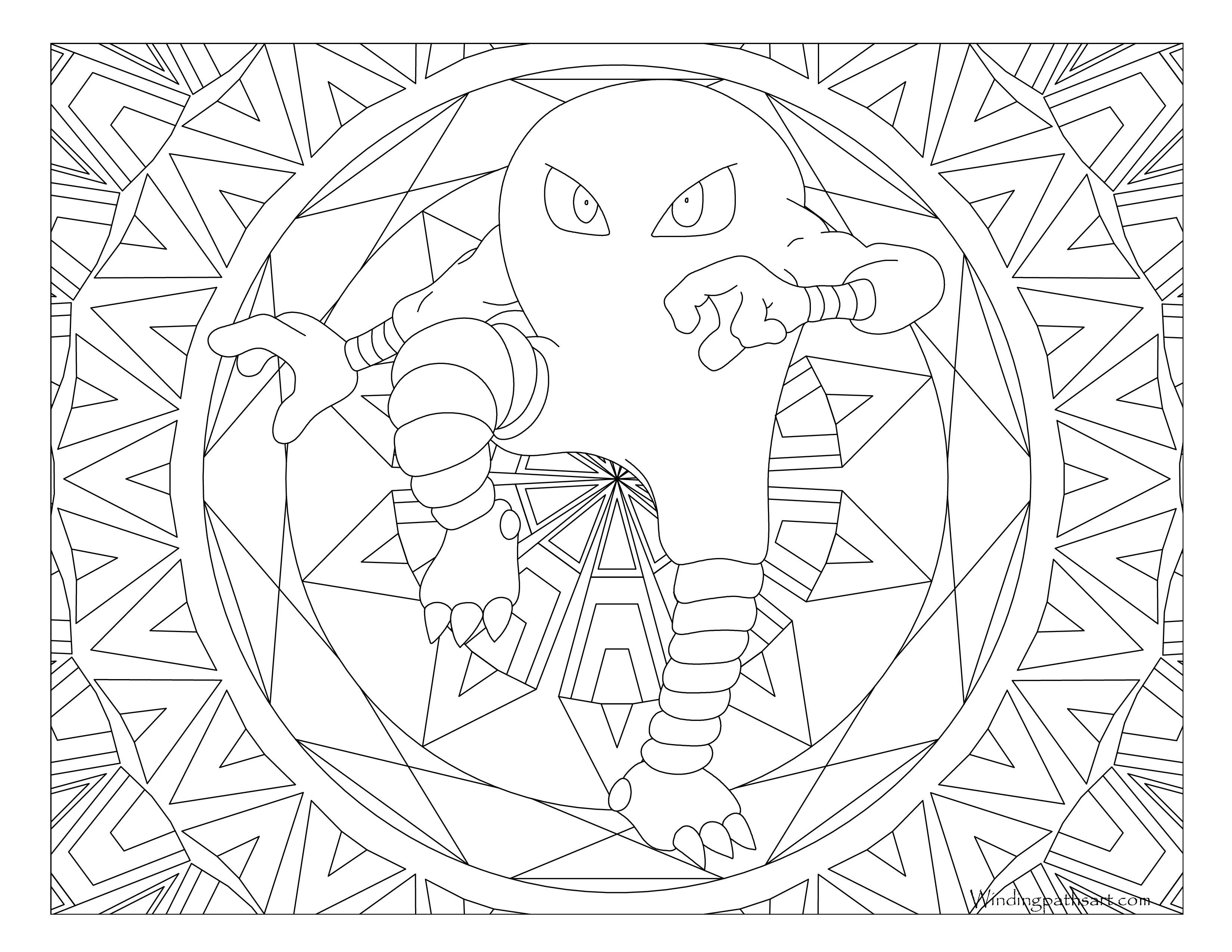 Hitmonlee Pokemon coloring page - Download, Print or Color Online for Free