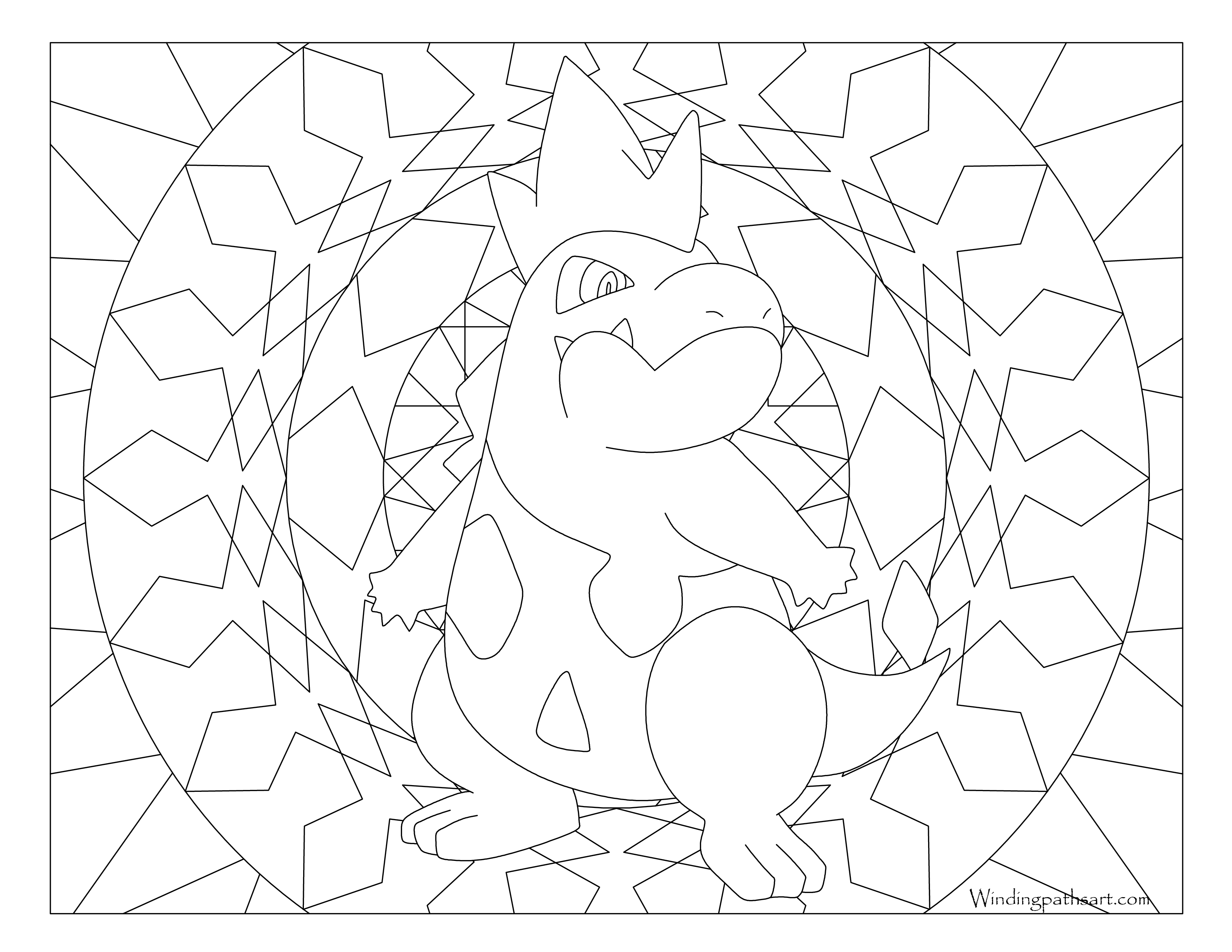 #159 Croconaw Pokemon Coloring Page · Windingpathsart.com