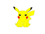 Draw Pokémon Pikachu done and colored