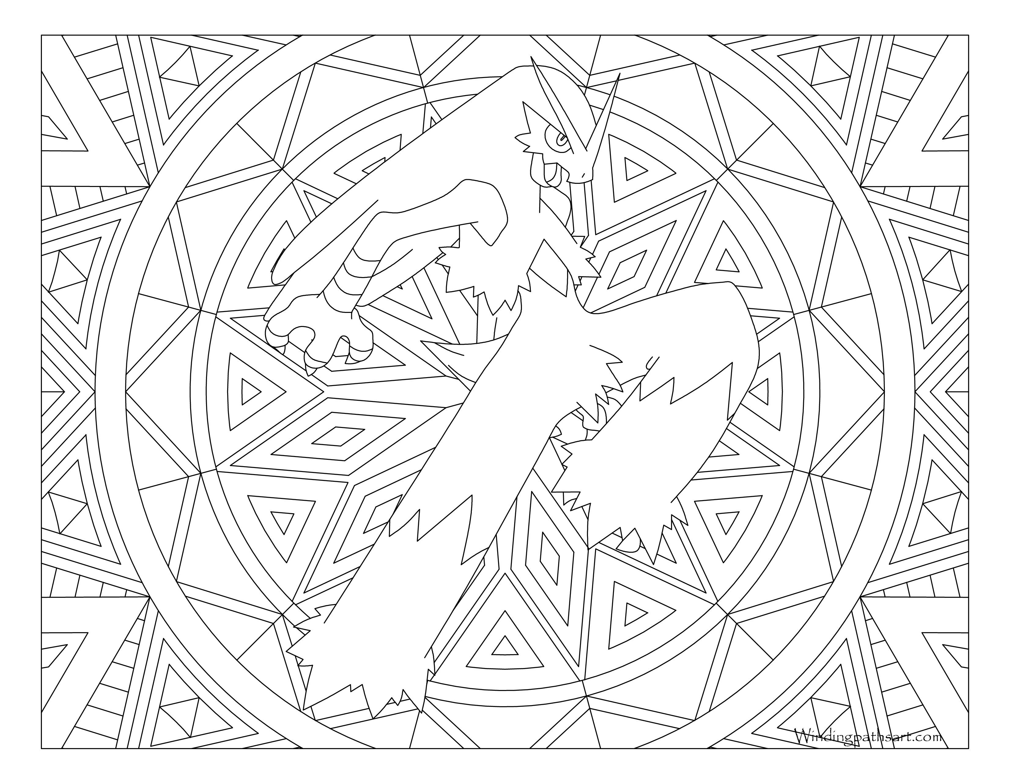 257 Blaziken Pokemon Coloring Page ·