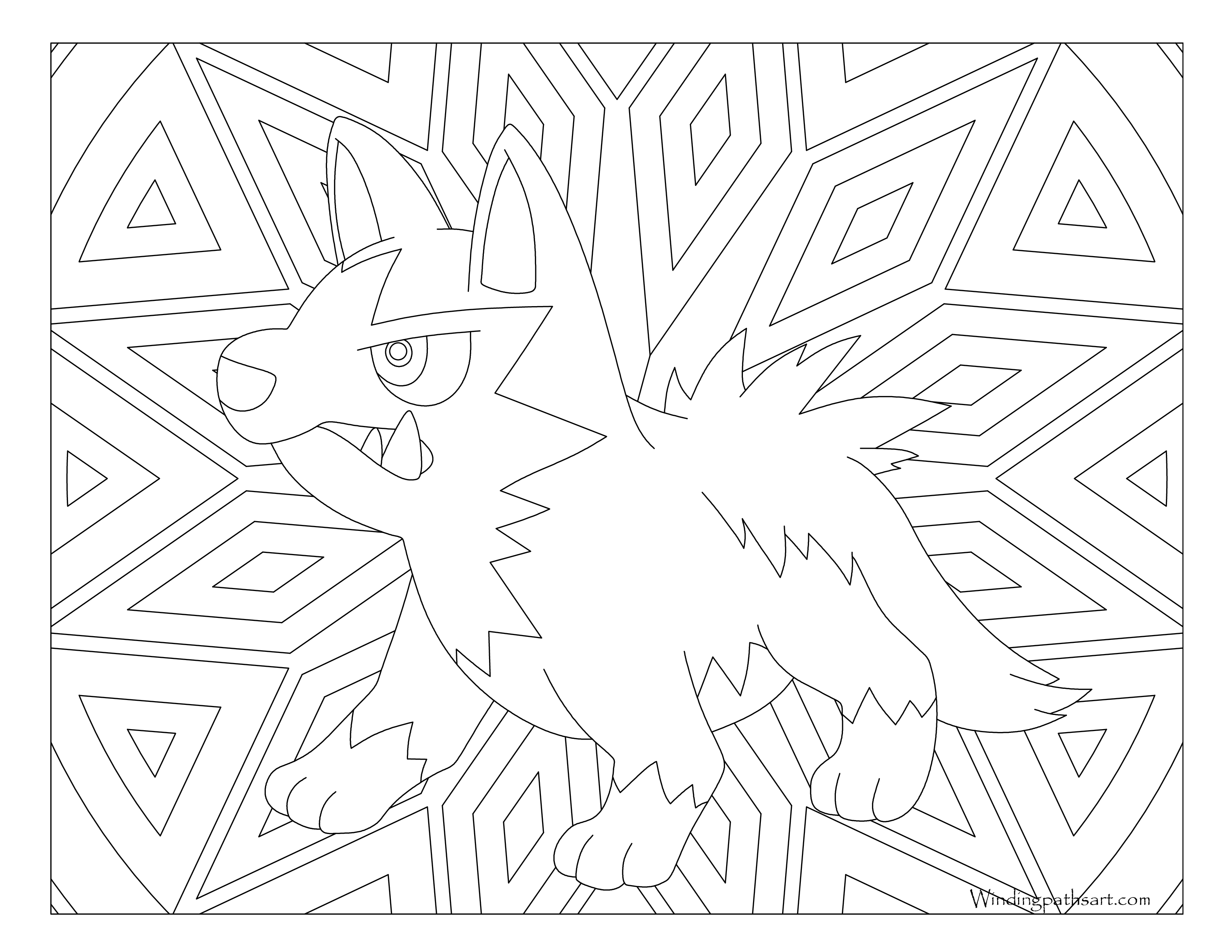 #261 Poochyena Pokemon Coloring Page · Windingpathsart.com