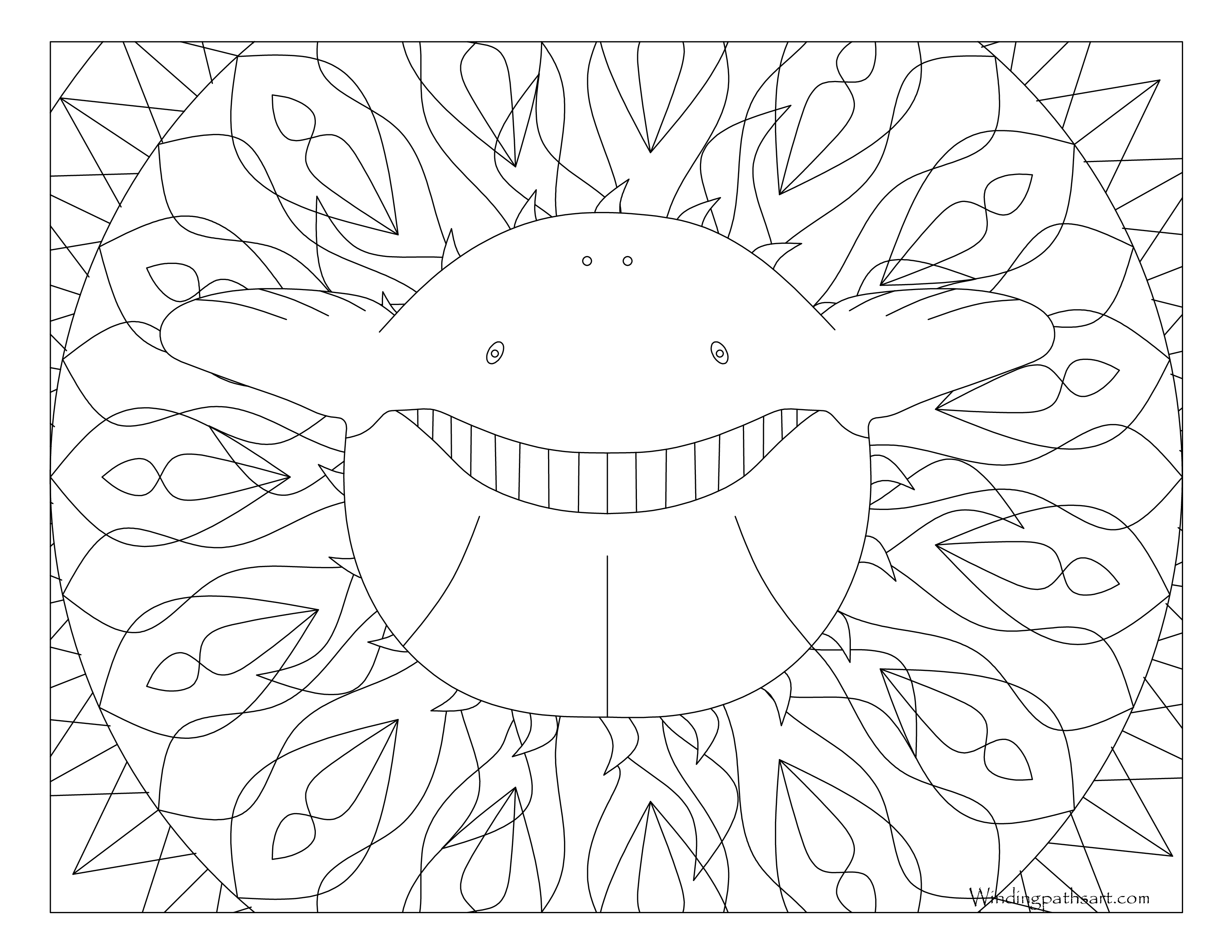 #320 Wailmer Pokemon Coloring Page · Windingpathsart.com