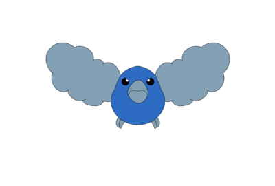 how to draw Pokemon Swablu done and colored